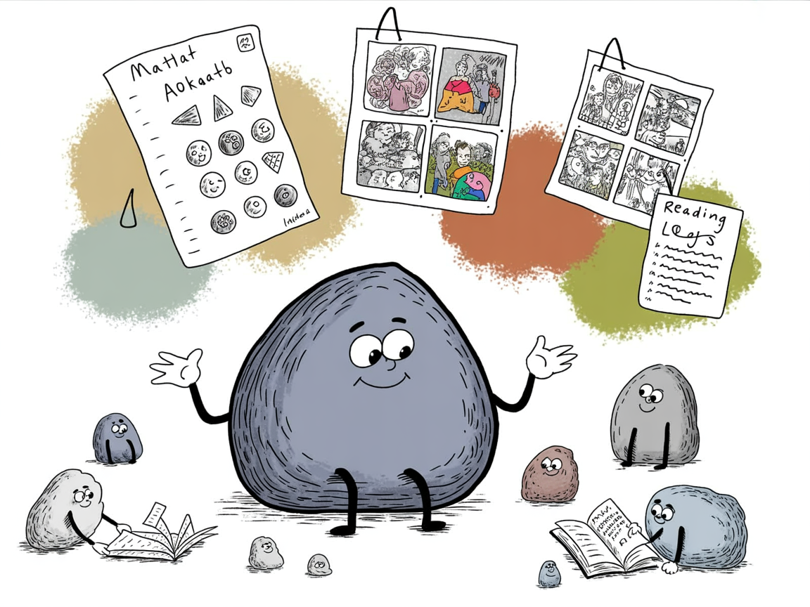 Diverse work samples for a homeschool record keeping portfolio