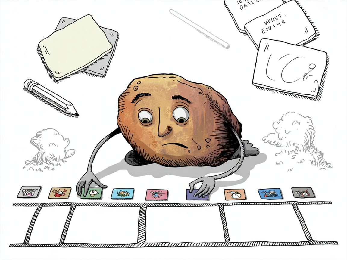 Child placing event cards on blank history timeline template during homeschool activity