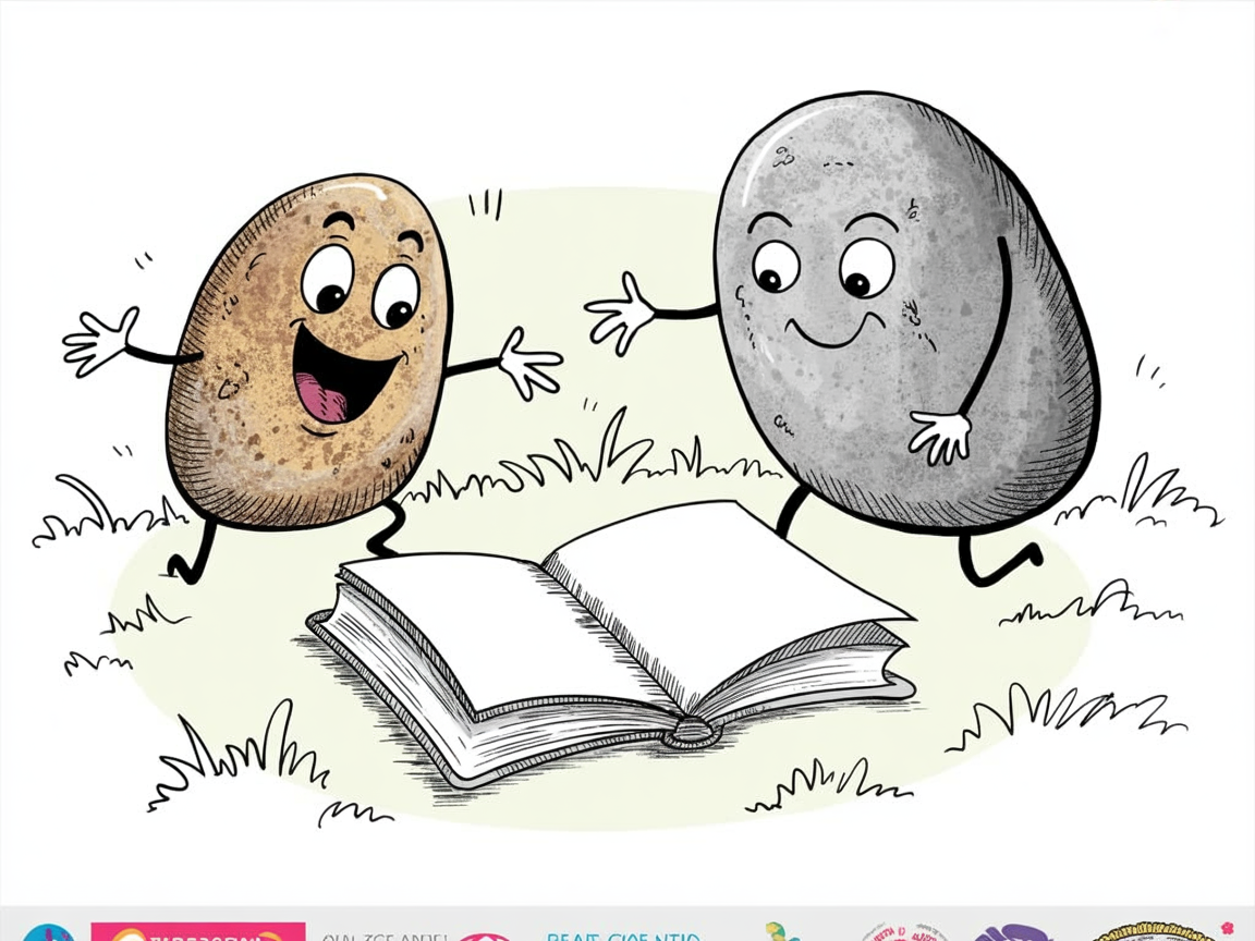 Parent and child stone characters having engaged book club discussion questions