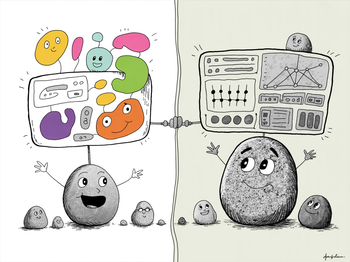 Comparison of colorful elementary virtual lab interface versus professional high school lab platform