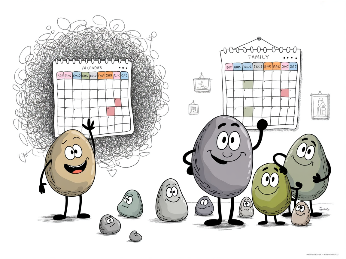 Stone characters show family wall calendar mistakes and how to fix them