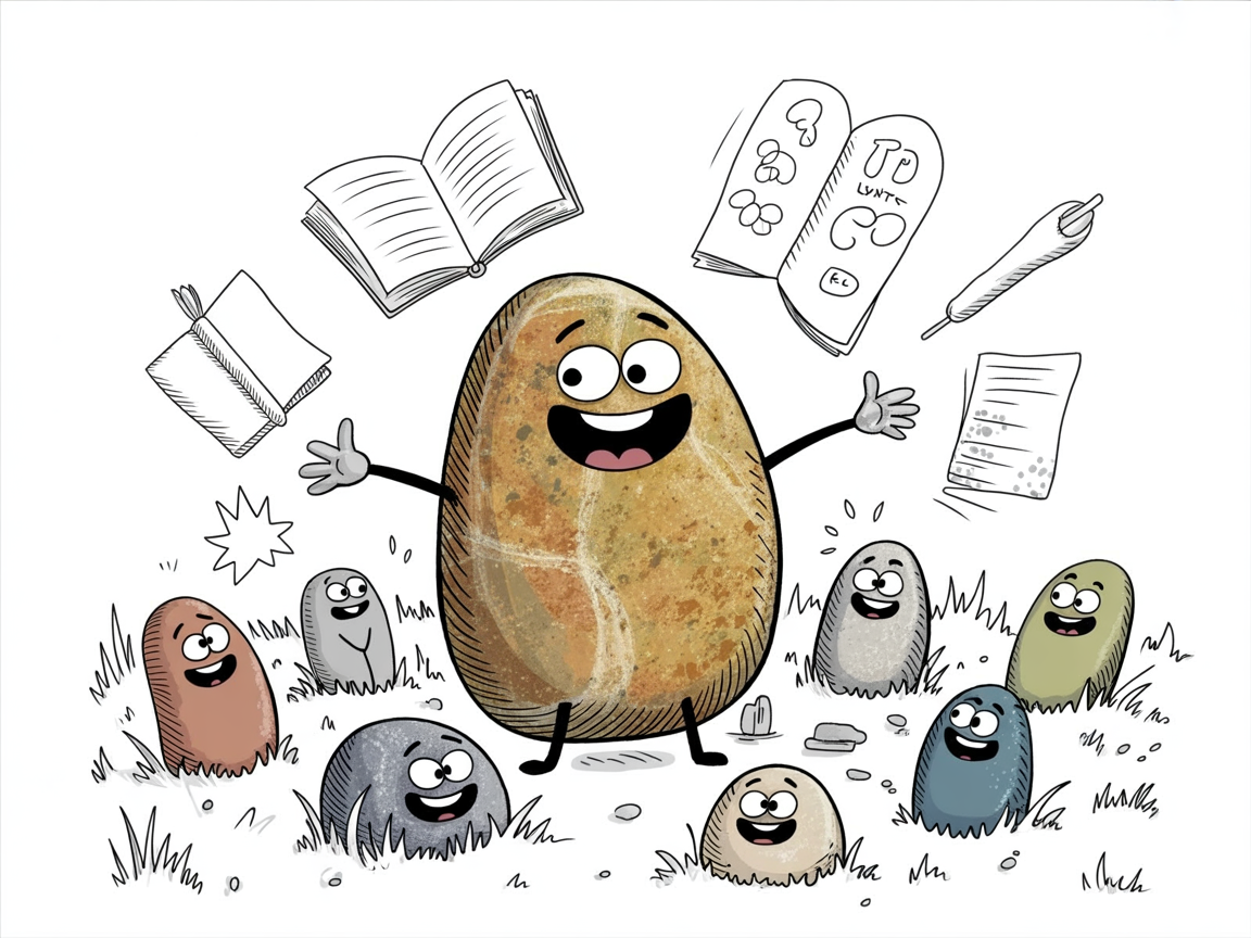 Stone characters demonstrating effective standardized test prep strategies for homeschool