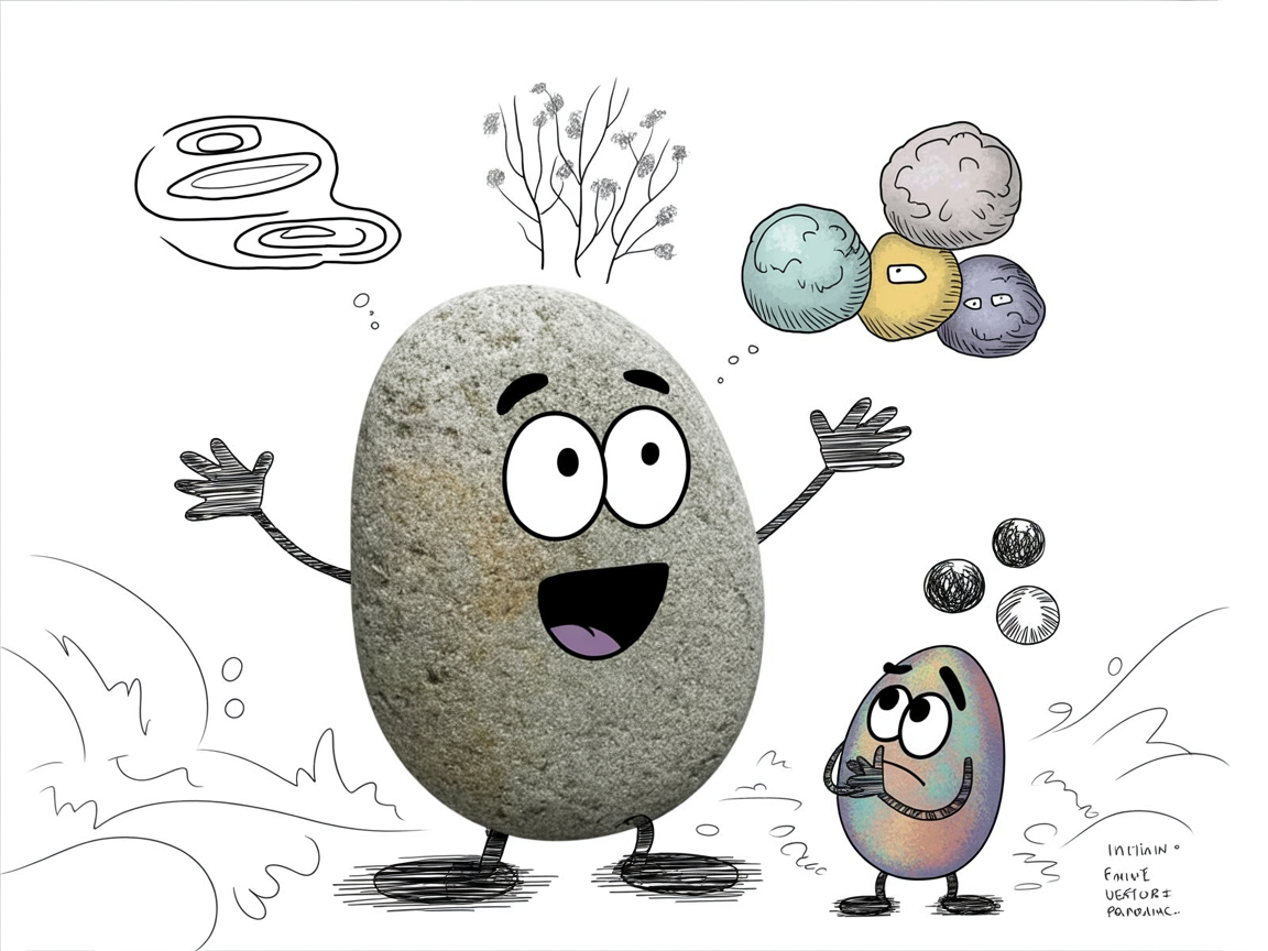 Stone character discovering how AI learning tools process information