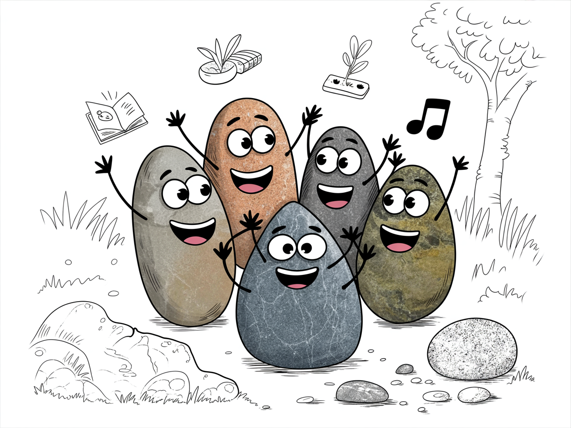 Stone characters demonstrating practical screen time management strategies and positive approaches