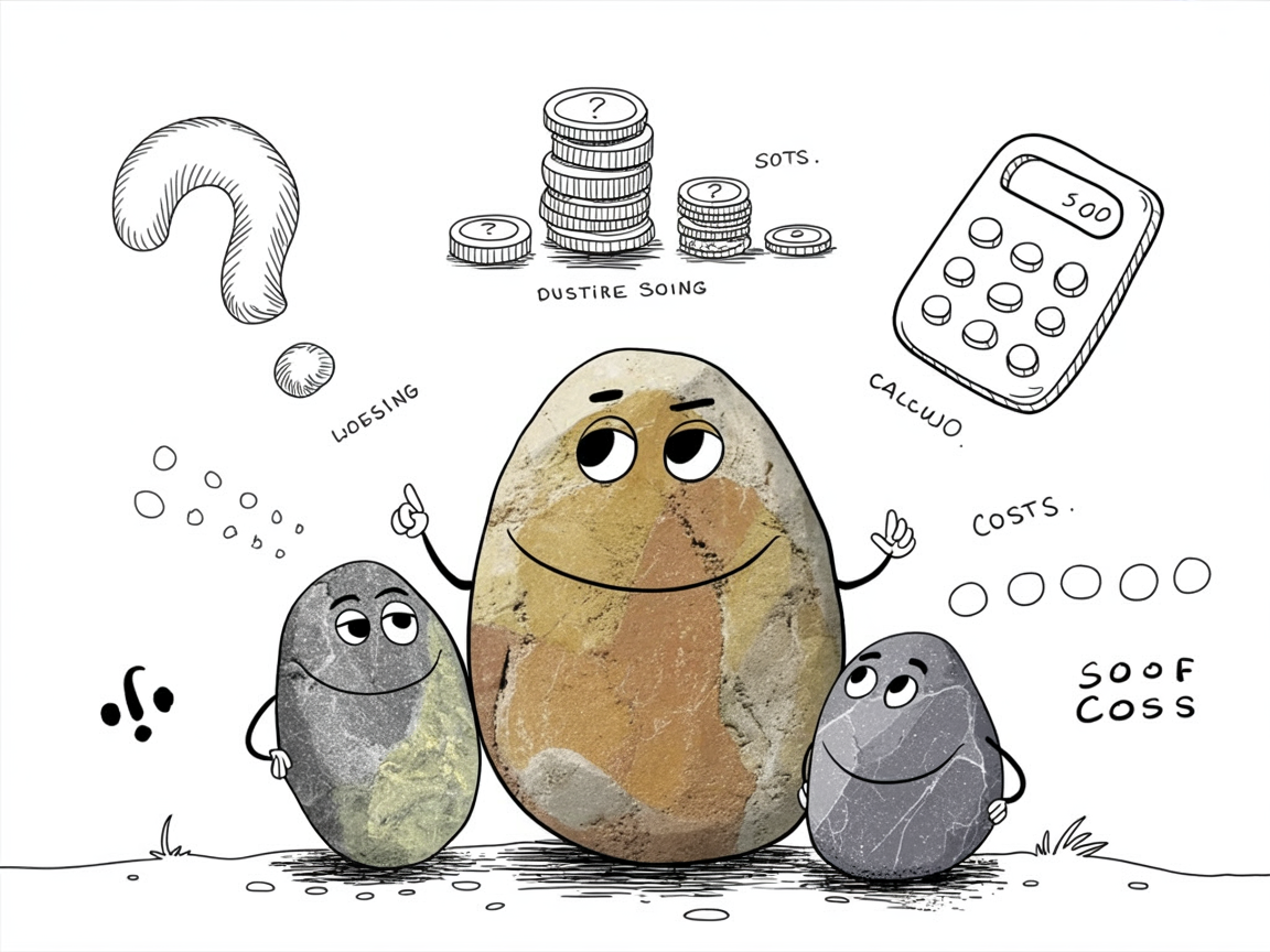 Stone characters exploring cheap homeschool curriculum pricing and costs