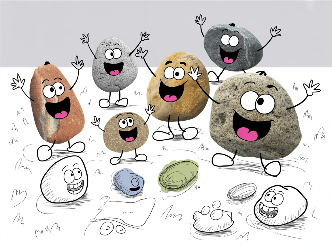 Happy stone characters enjoying sonlight homeschool curriculum learning activities together