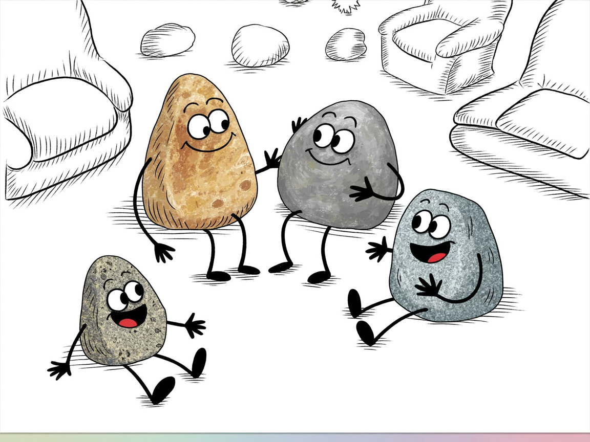 Stone characters together illustrating what homeschool co-ops are and how families connect