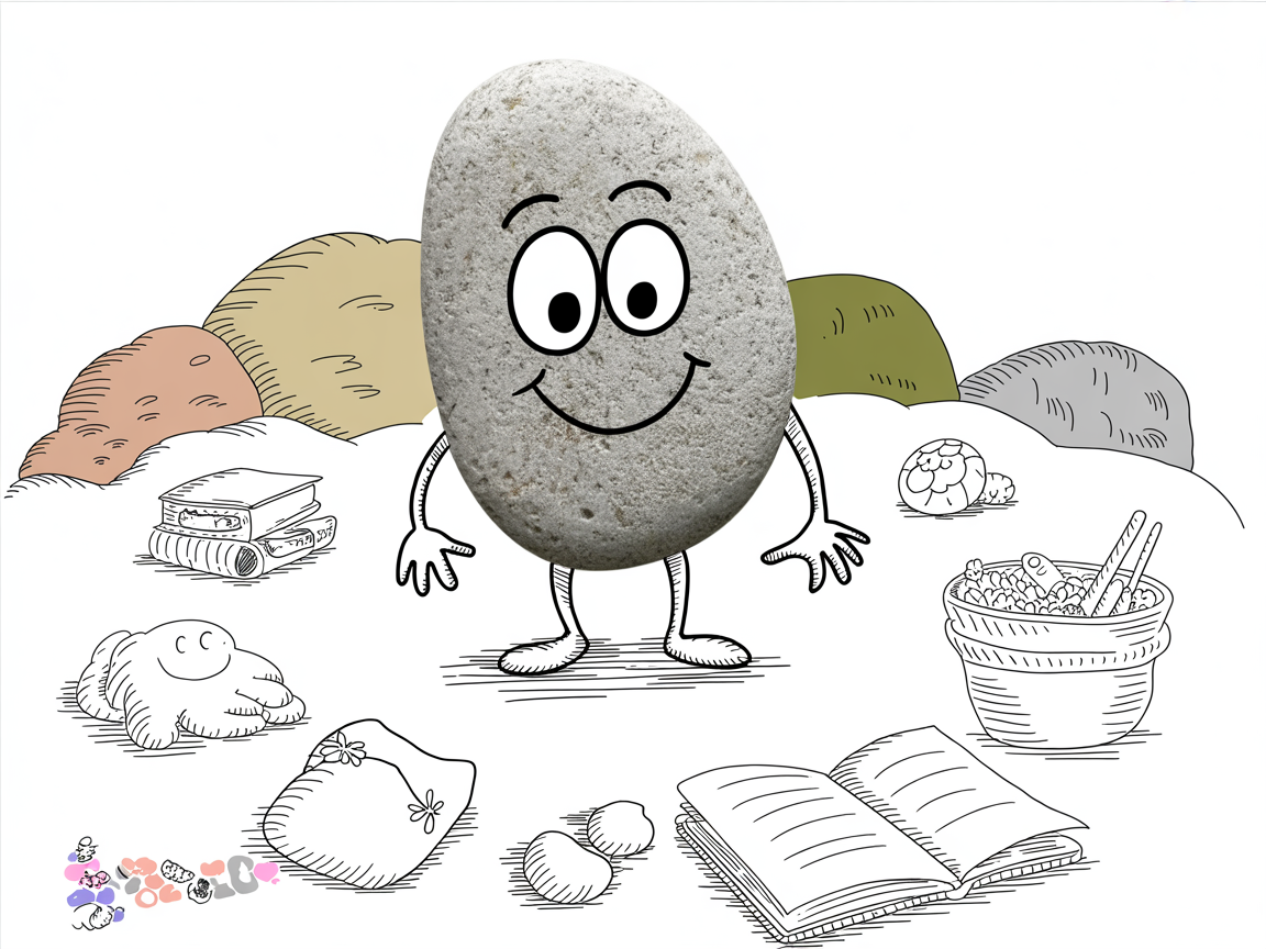 Curious stone character exploring sonlight homeschool curriculum materials and resources