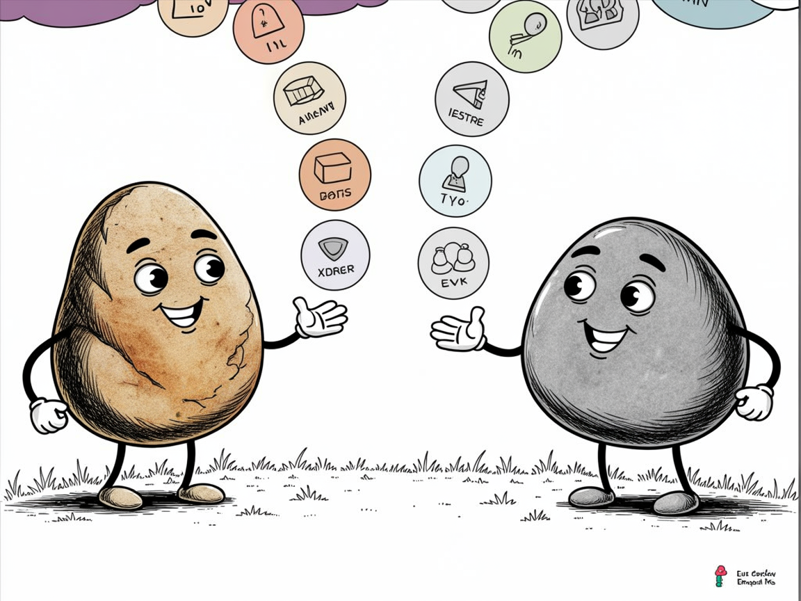 Two stone characters representing different faith-based homeschool curriculum approaches