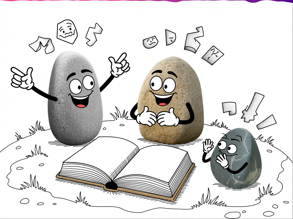 Stone characters discovering core elements of faith-based homeschool curriculum