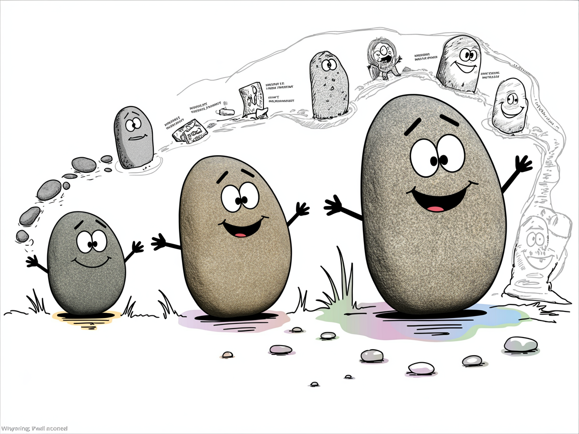 Gather round homeschool stone characters showing growth over first 90 days