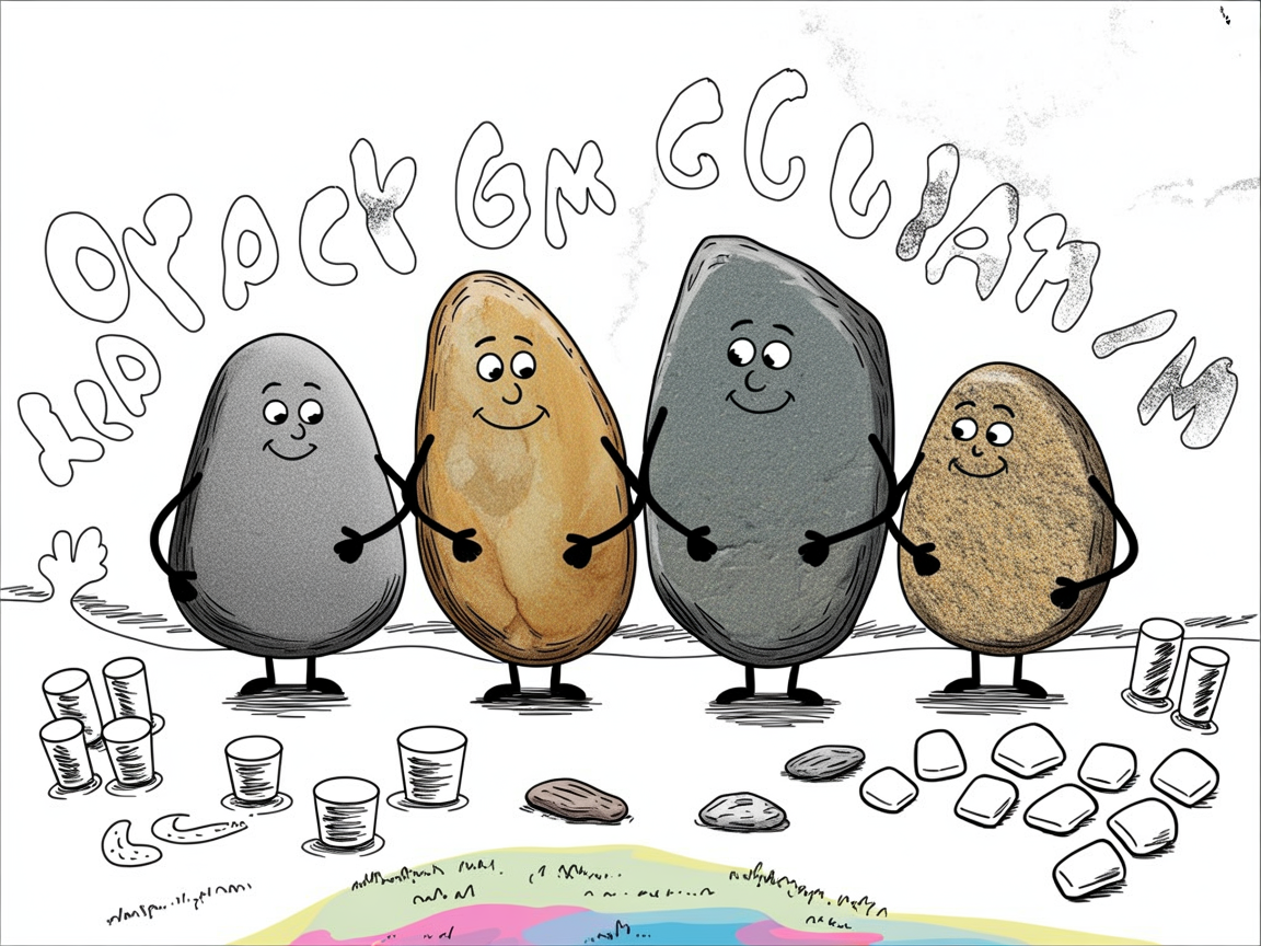 Gather round homeschool stone characters compared side by side