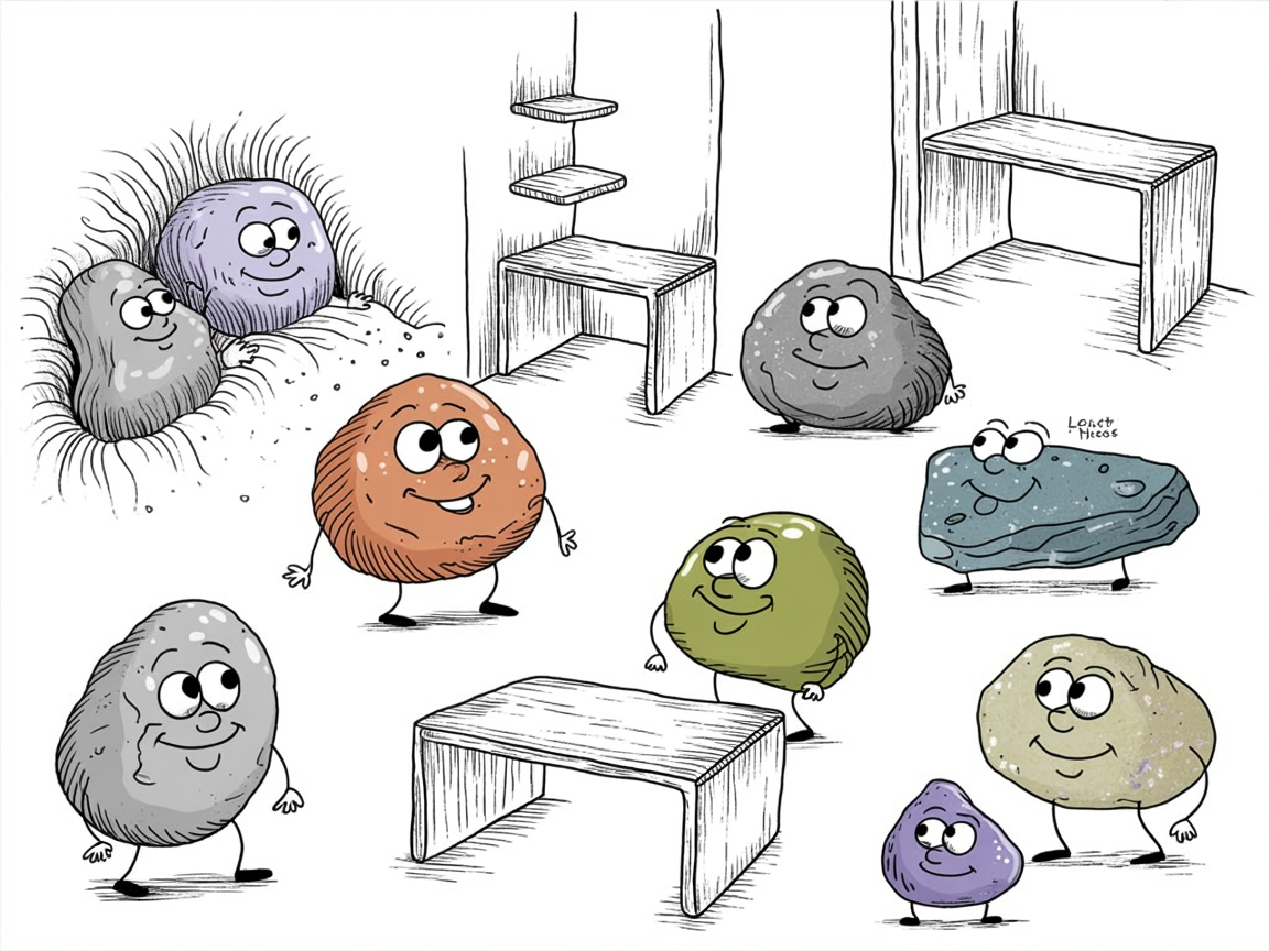 Stone characters exploring diverse homeschool room ideas for various space configurations