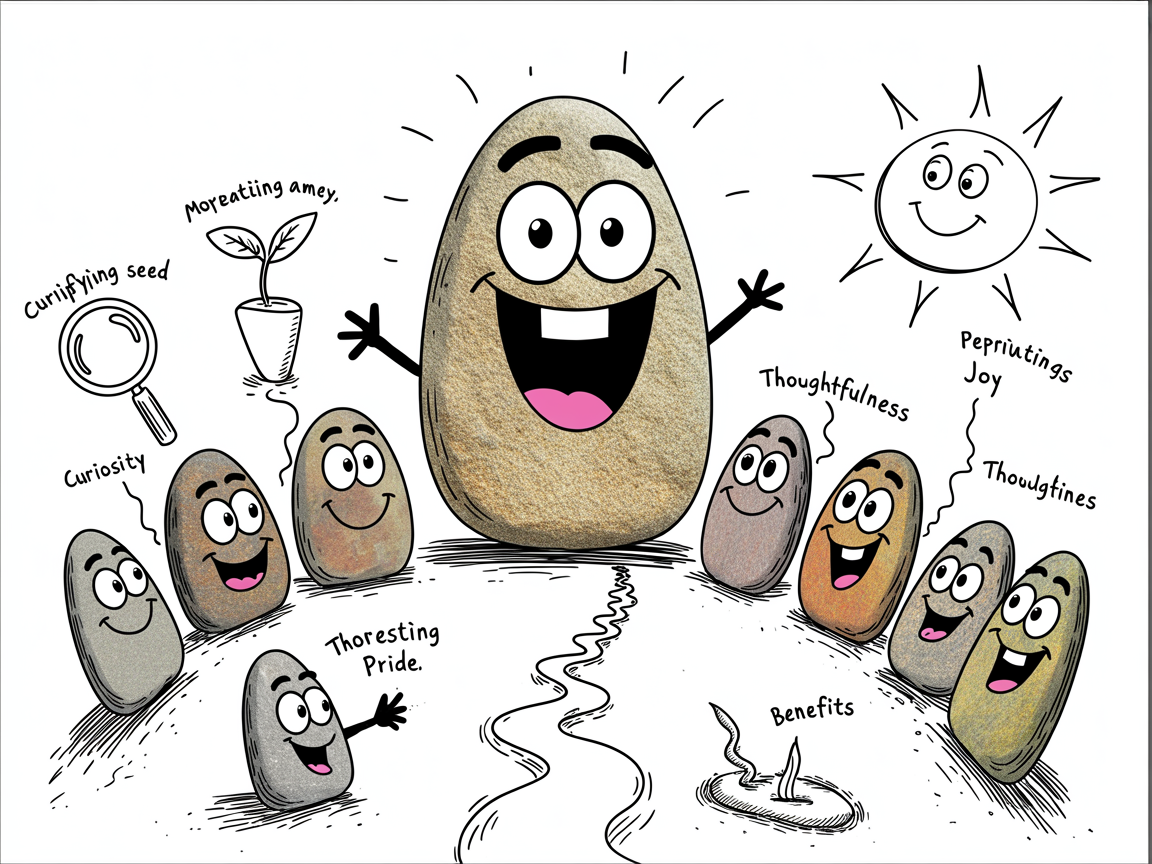 Stone characters showing main homeschooling benefits through positive expressions