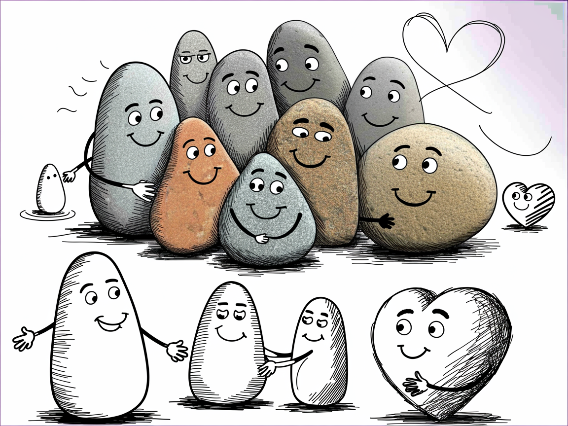 Stone characters demonstrating social and emotional benefits of homeschooling