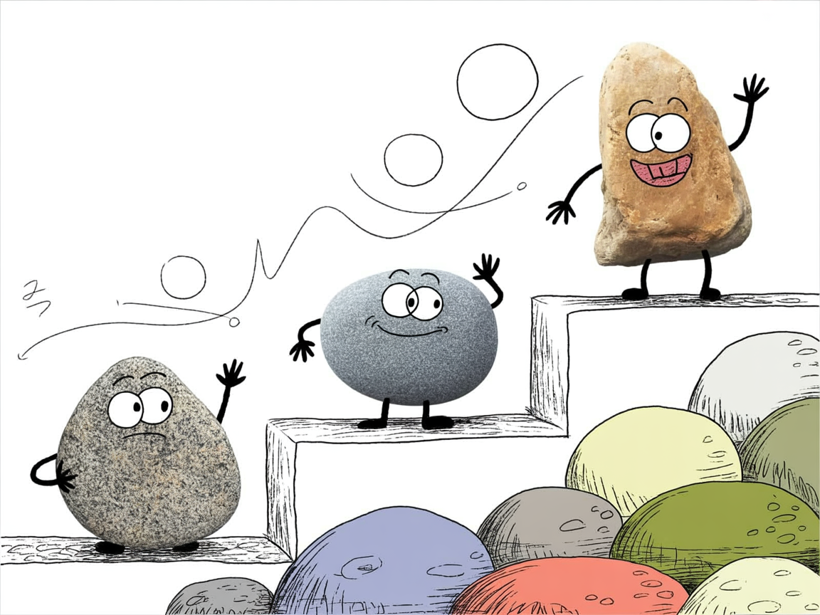 Three stone characters representing tiers of florida bright futures scholarship program