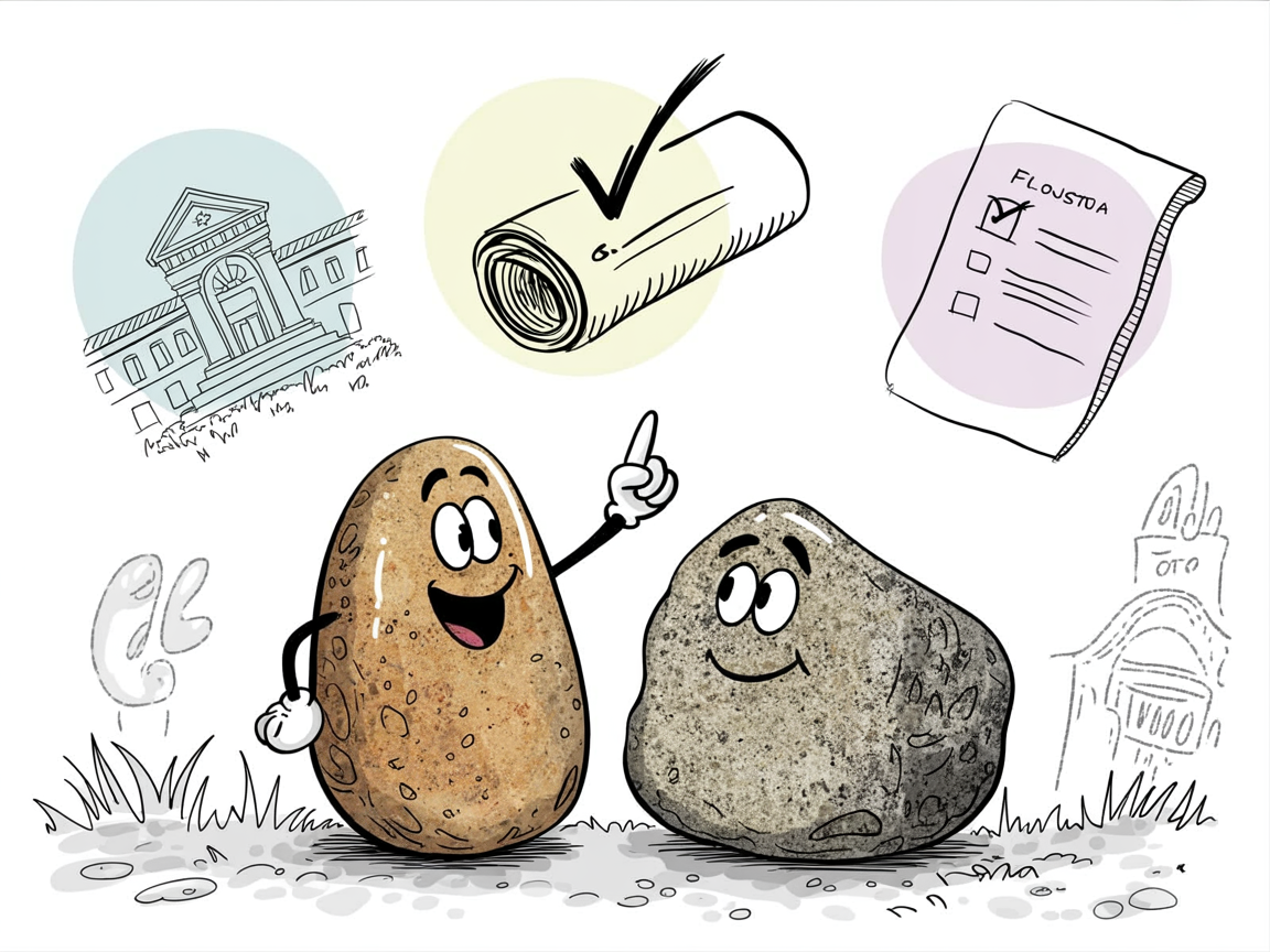 Stone characters representing unschooling in Florida legal compliance and documentation