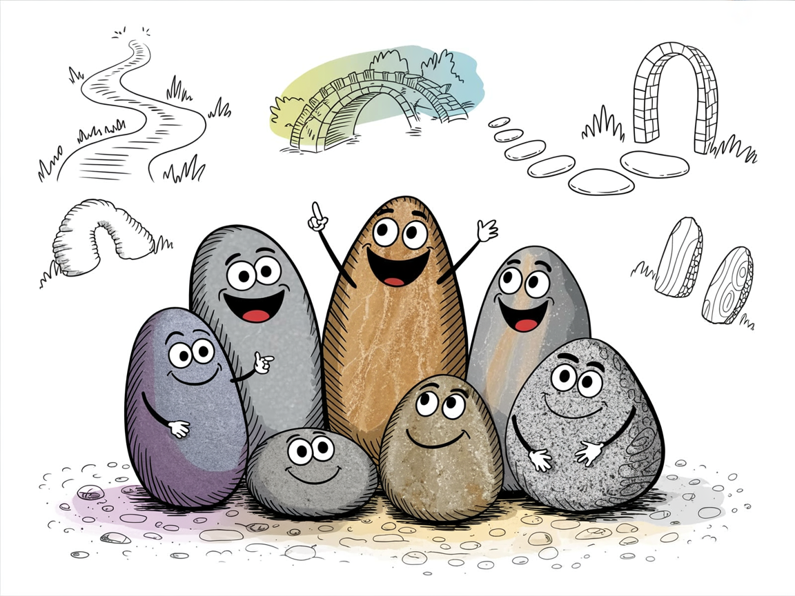 Multiple stone characters representing different Florida scholarship program pathways