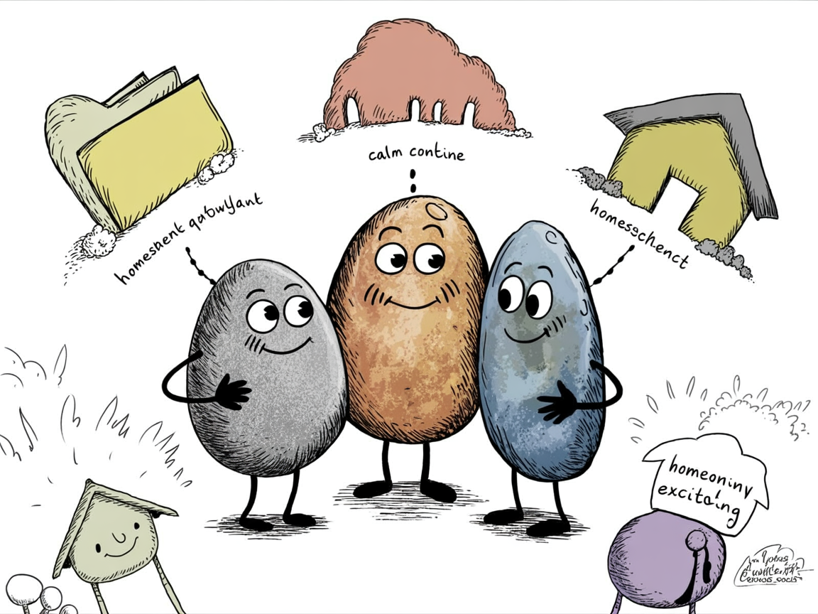 Stone characters exploring homeschool options for letter of intent to homeschool in Florida