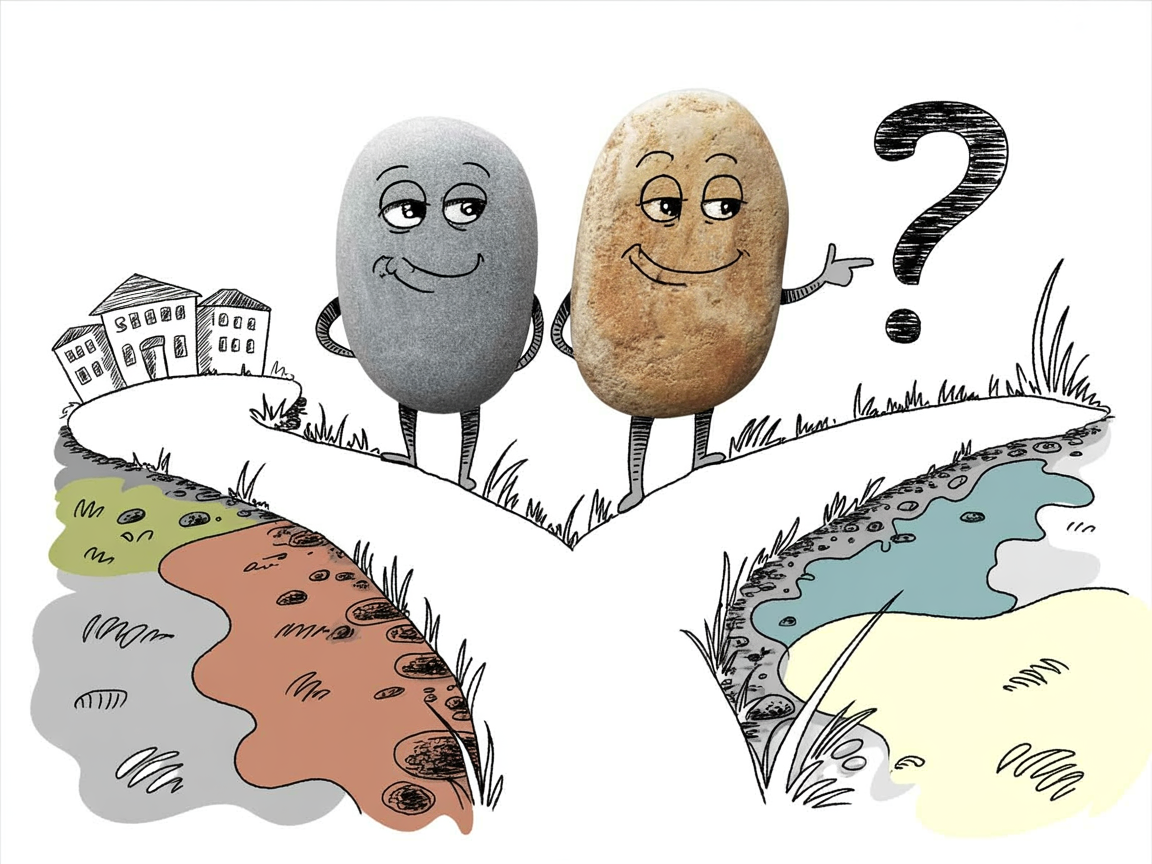Stone character exploring options for homeschool sports leagues and public school teams