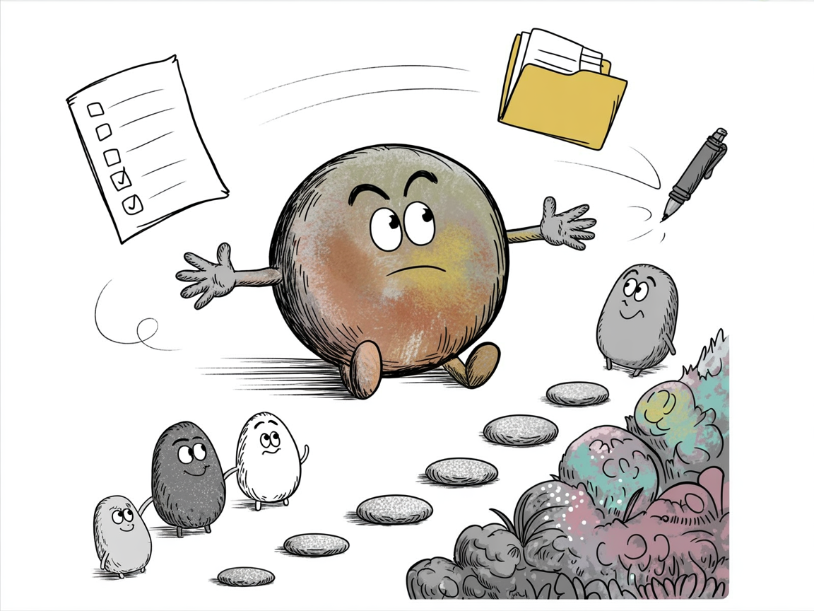 Stone characters demonstrate how to apply for step up for students transportation stipend funding
