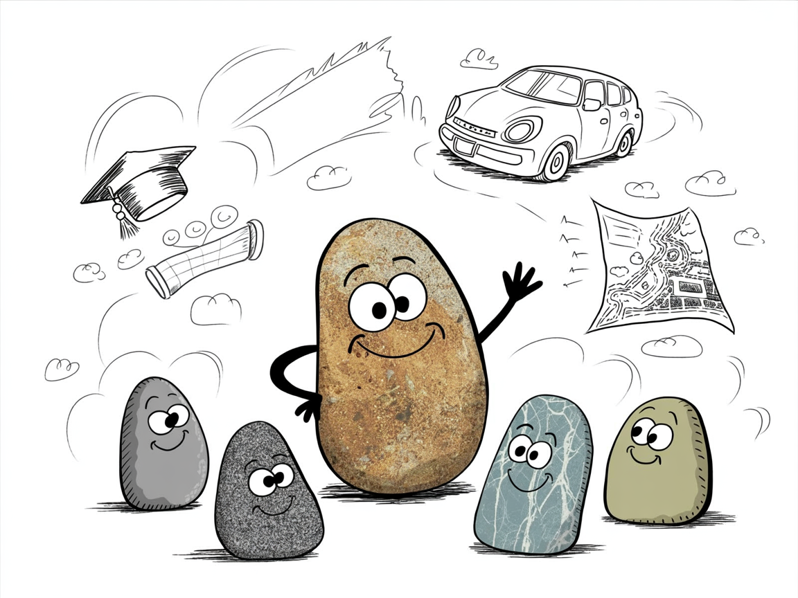 Stone characters explain what the step up for students transportation stipend program offers